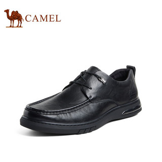 CAMEL 骆驼 商务休闲英伦风时尚牛皮系带柔软男士皮鞋 A132201270 黑色 39