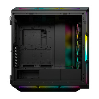 USCORSAIR 美商海盗船 iCUE 5000T RGB 中塔智能机箱 黑色 RGB 玻璃全透