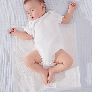 Purcotton 全棉时代 婴儿隔尿护理垫 蓝呦呦桃心 45*45cm 20片*2包