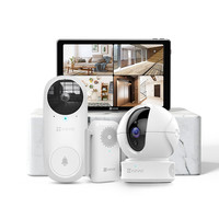 EZVIZ 萤石 C6CN3MP+DB2C+SD1 家用摄像头监控套装 升级版 4件套