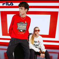 FILA斐乐官方情侣卫衣长袖圆领纯棉男女装针织衫 传奇红-RD 180/100A/XL