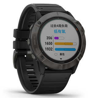 GARMIN 佳明 Fenix 6X Pro 运动手表+黑色尼龙表带 黑色 47mm DLC太阳能版