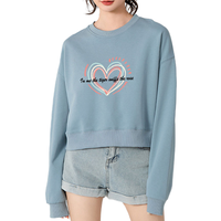 JEANSWEST 真维斯 女士圆领卫衣 JR-13-271021 雾霾蓝 M