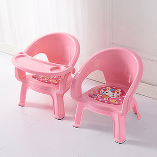 haoer 好尔 凳子带餐盘宝宝凳 会叫的塑料凳   带餐盘叫叫椅粉色