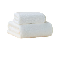 HOYO 好友 浴巾毛巾套装 2件套 乳白