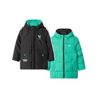 361° K52144903 男童两面穿羽绒服 经典黑/柠檬绿 101cm