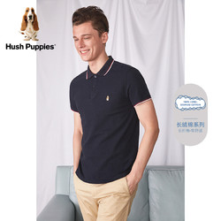 Hush Puppies 暇步士 男装短袖T恤2020新纯棉深色POLO衫|PD-20391D