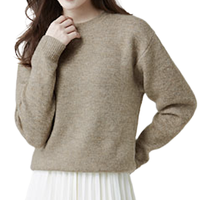 lativ 诚衣 女士圆领针织衫 50664 麻花卡其 M