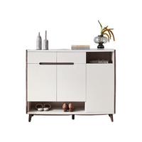 QuanU 全友 121816B 实木鞋柜 卡其灰+黑木纹