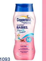 Coppertone 确美同 美国水宝宝儿童女防晒霜乳SPF50+防水防汗紫外线敏感肌237ml