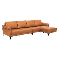 顾家家居 KUKA 1077 真皮沙发 2.5右+1.5无+躺左 西西里橙