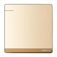 鸿雁 Q86臻美系列 一开单控开关 香槟金