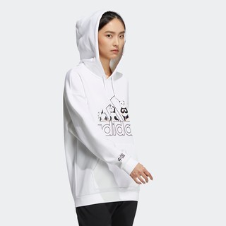 adidas 阿迪达斯 PANDA HOODIE 女子运动卫衣 HM9382 白色 S