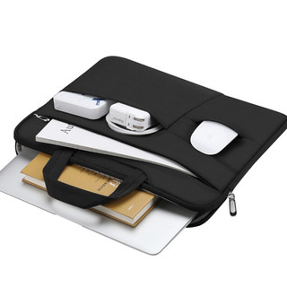 BUBM 必优美 电脑包苹果小米联想华为15.6英寸笔记本手提内胆包男简约轻薄 FMBT 黑色 15.6英寸