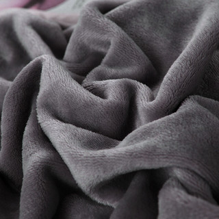 九洲鹿 法兰绒毛毯 简约灰色 150*200cm