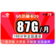 中国联通 5G沃派宝卡萌卡帝宝圣王卡奶牛卡 29每月包87G通用流量+100分钟