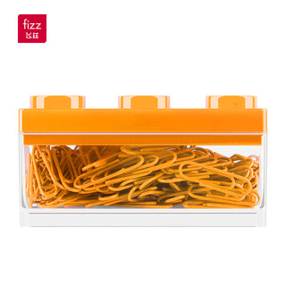 fizz 飞兹 29mm 积木盒装回形针曲别针160枚 财会用品办公文具 橙色 FZ21907