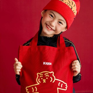 Kappa/卡帕 儿童单肩包2021新款小老虎系列红色帆布袋手提袋书袋