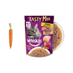 whiskas 伟嘉 成猫零食 鸡肉吞拿鱼胡萝卜妙鲜包 70g