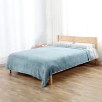 8H 双面法兰绒毯子 静柔蓝 100*140cm