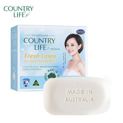 Country Life 澳洲进口 COUNTRY LIFE FRESH LINEN FAMILY SOAP BARS/乡间生活亚麻籽香皂100g 护肤洁面皂沐浴皂肥皂