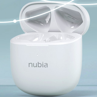 nubia 努比亚 BH4008 半入耳式真无线动圈蓝牙耳机 白色+绿色硅胶保护套
