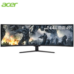 acer 宏碁 EI491CR P 49英寸量子点带鱼屏 （3840*1080、144Hz、1800R、FreeSync、HDR400）