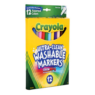 Crayola 绘儿乐 58-7813 可水洗细头水彩笔 12色