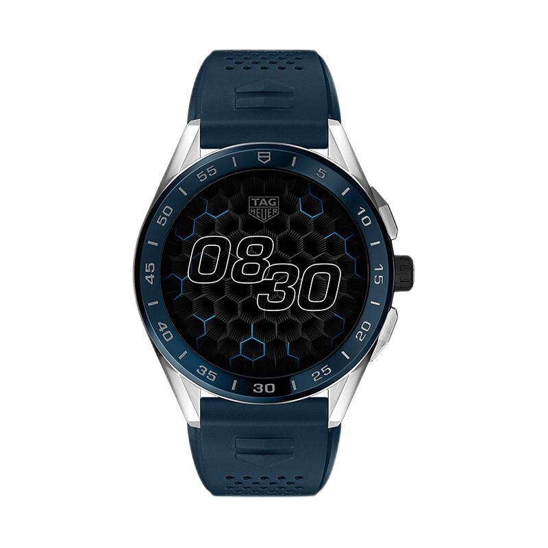 TAG Heuer 泰格豪雅 SBG8A11.BT6220 智能手表 45mm 蓝色精钢表壳 蓝色硅胶表带 (GPS、心率)