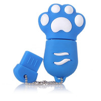 明澈 卡通系列 USB 2.0 U盘 猫爪蓝色 8GB USB-A