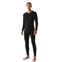 THREEGUN 三枪 男士秋衣秋裤套装 24029D0WL723SD 正黑 XXXL