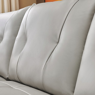 QuanU 全友 102599A 现代简约沙发 1+3+正向转 元气暖橘