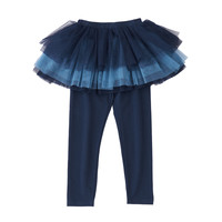 ALL BLU 幼岚 BG08C3081 女童一体纱裙打底裤 藏青 90cm