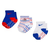 NIKE 耐克 Girls' Infant Nike 3-Pack Gripper Ankle Socks