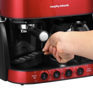 Morphy Richards 摩飞 MR4625 半自动咖啡机 英伦红