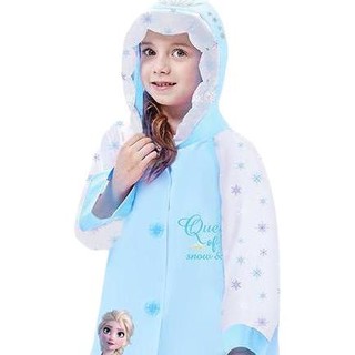 Disney 迪士尼 儿童雨衣 经典款 蓝色艾莎 XXL