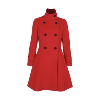 SHOW LONG 舒朗 女士中长款羊毛大衣 DSF4H28 红色 M