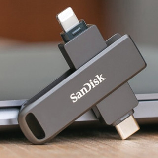 SanDisk 闪迪 欢欣i享系列 SDIX70N-256G-ZN6NE U盘 黑色 256GB 苹果lightning接口/Type-C双口