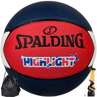斯伯丁（SPALDING）篮球经典红白蓝PU材质7号星形蓝球76-866Y