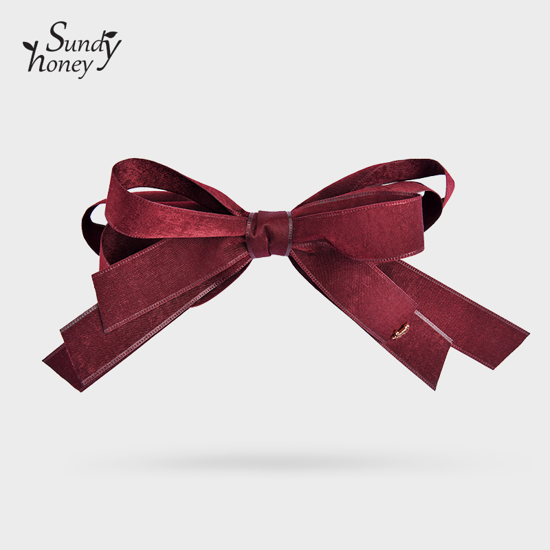 Sundy honey 绸带编织多层蝴蝶结发夹 H4FT2100156