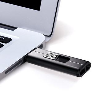 Netac 朗科 U366 USB 2.0 U盘 黑色 64GB USB-A