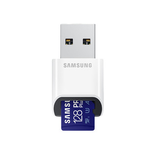 SAMSUNG 三星 PRO Plus Micro-SD存储卡 128GB（UHS-I、V30、U3、A2）+读卡器