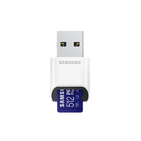 SAMSUNG 三星 PRO Plus Micro-SD存储卡 512GB（UHS-I、V30、U3、A2）+读卡器