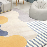 DAJIANG 大江 羊羔绒地毯客厅 沙发茶几卧室地毯免洗160x120cm 艺术