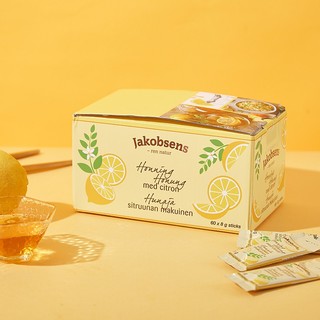 jakobsens 丹麦进口便携天然百花柠檬蜂蜜独立小包装 柠檬味60条/盒
