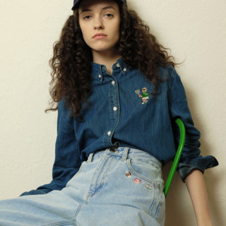 TEENIE WEENIE 女士长袖衬衫 TTYP225201I 中蓝色 M