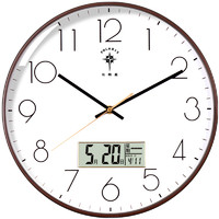POLARIS 北极星 经典创意挂钟 咖木色 15英寸 日历款