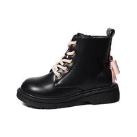 Snoffy 斯纳菲 219510 女童马丁靴 黑色/粉花 37码