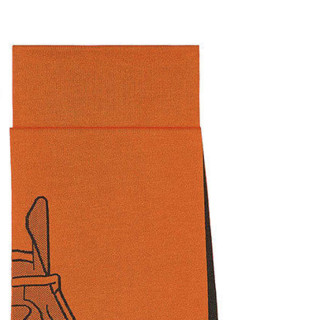 Hermes/爱马仕2021新款男士饰有镂孔“Tete-a-Tete”图案羊绒混纺围巾H733046T 01  橙色