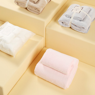 HOYO 好友 浴巾毛巾套装 3件套 粉色